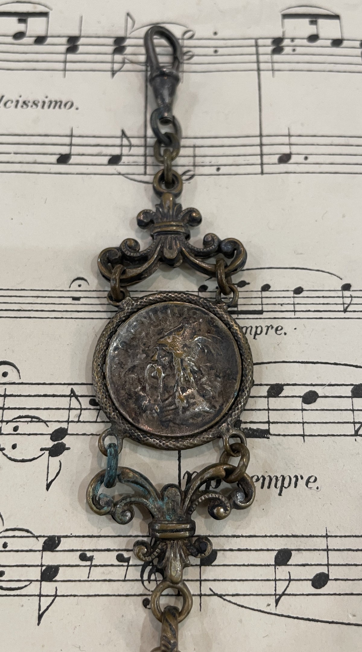 Rare Antique French Brennus Vercingetorix Chatelaine c1900