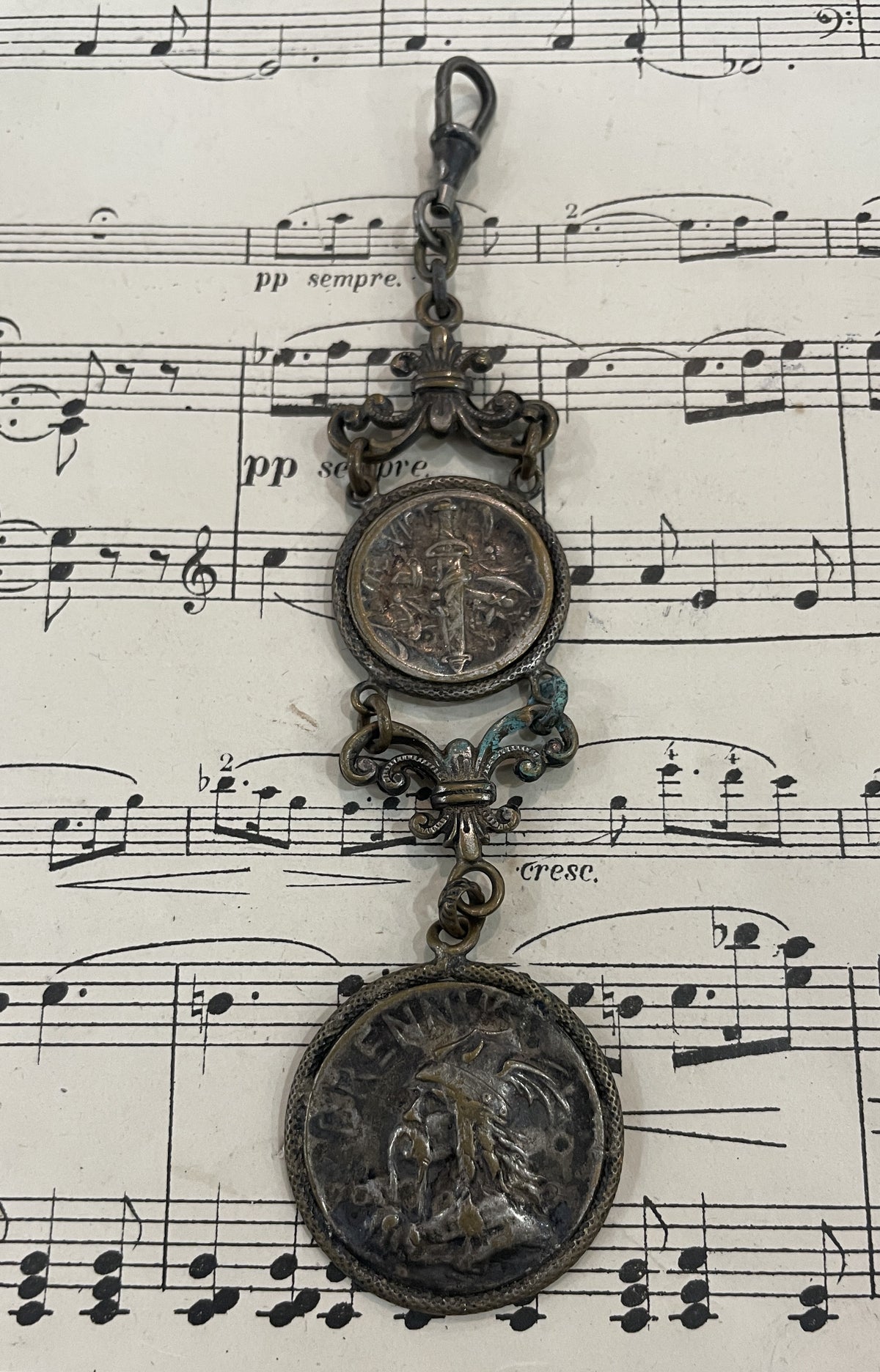 Rare Antique French Brennus Vercingetorix Chatelaine c1900