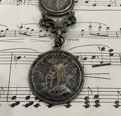 Rare Antique French Brennus Vercingetorix Chatelaine c1900