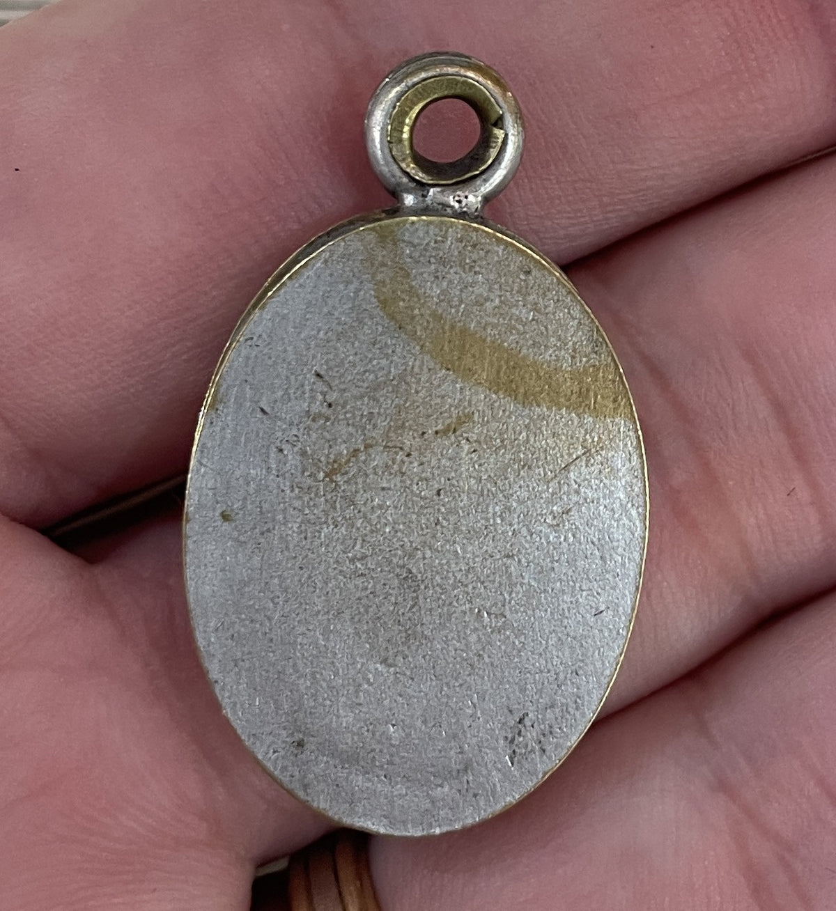 Antique Art Nouveau French Sliding Locket Pendant Woman Grapes c1900