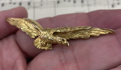 Rare Antique French Art Nouveau Gold-filled Brooch Eagle c1900