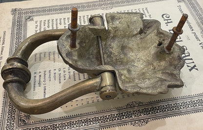 Rare Large Antique French Bronze Door Knocker Lion c1800's