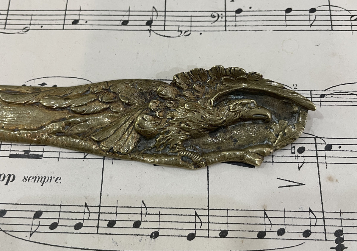 Rare Antique French Bronze Art Nouveau Letter Opener Eagle Signed Marionnet c1880