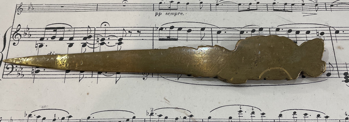 Rare Antique French Bronze Art Nouveau Letter Opener Flowers Signed Jacquelin c1880