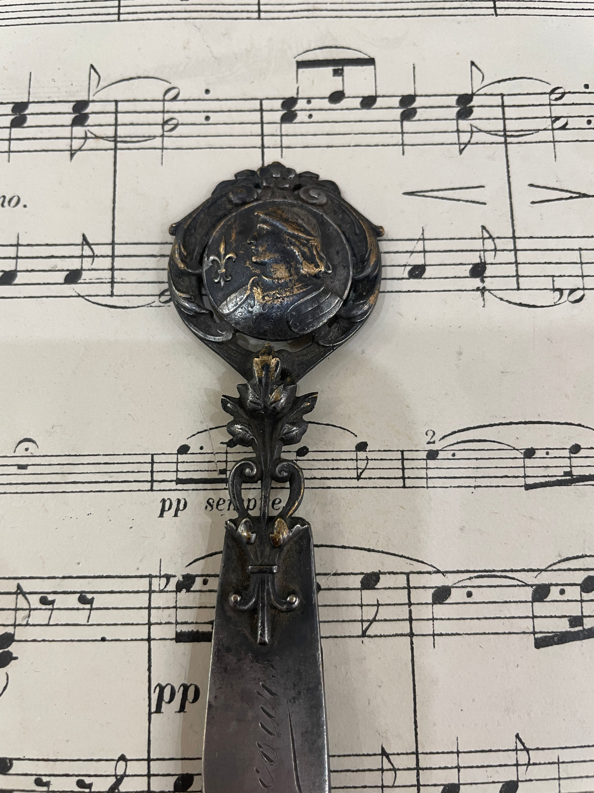 Antique French Art Nouveau Bookmark Joan of Arc c1900