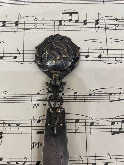 Antique French Art Nouveau Bookmark Joan of Arc c1900