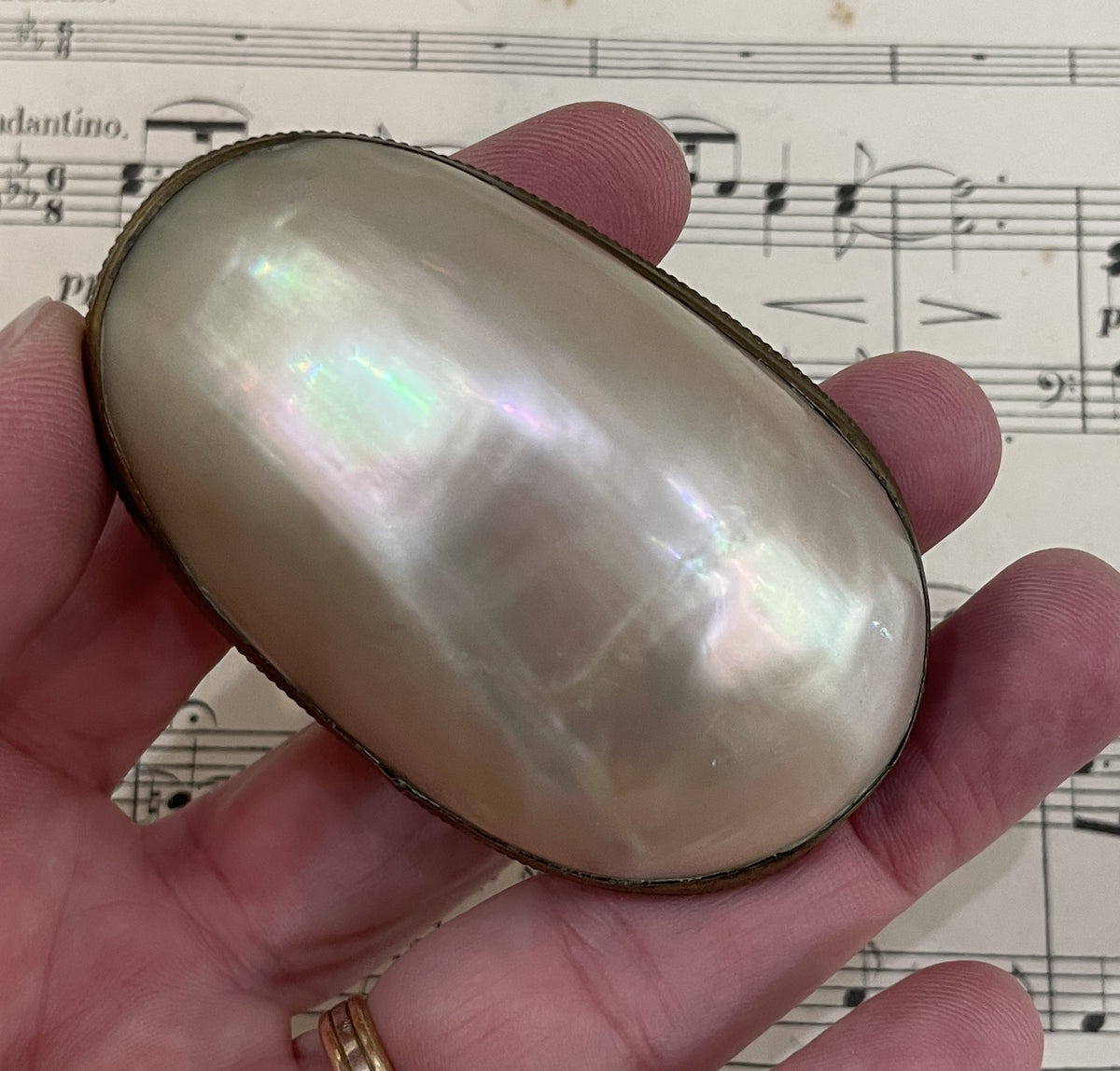 Rare Antique French Mother of Pearl Rosary Case Holder Box c1880
