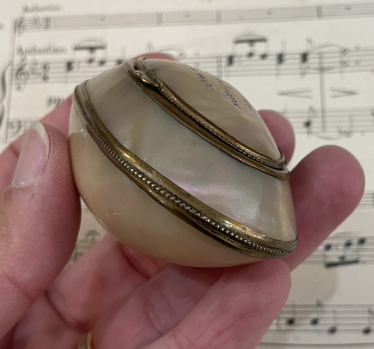 Rare Antique French Mother of Pearl Rosary Case Holder Box c1880