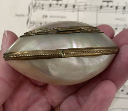 Rare Antique French Mother of Pearl Rosary Case Holder Box c1880