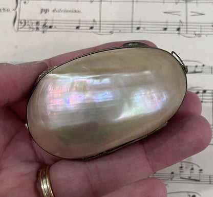 Antique French Mother of Pearl Rosary Case Holder Box c1880