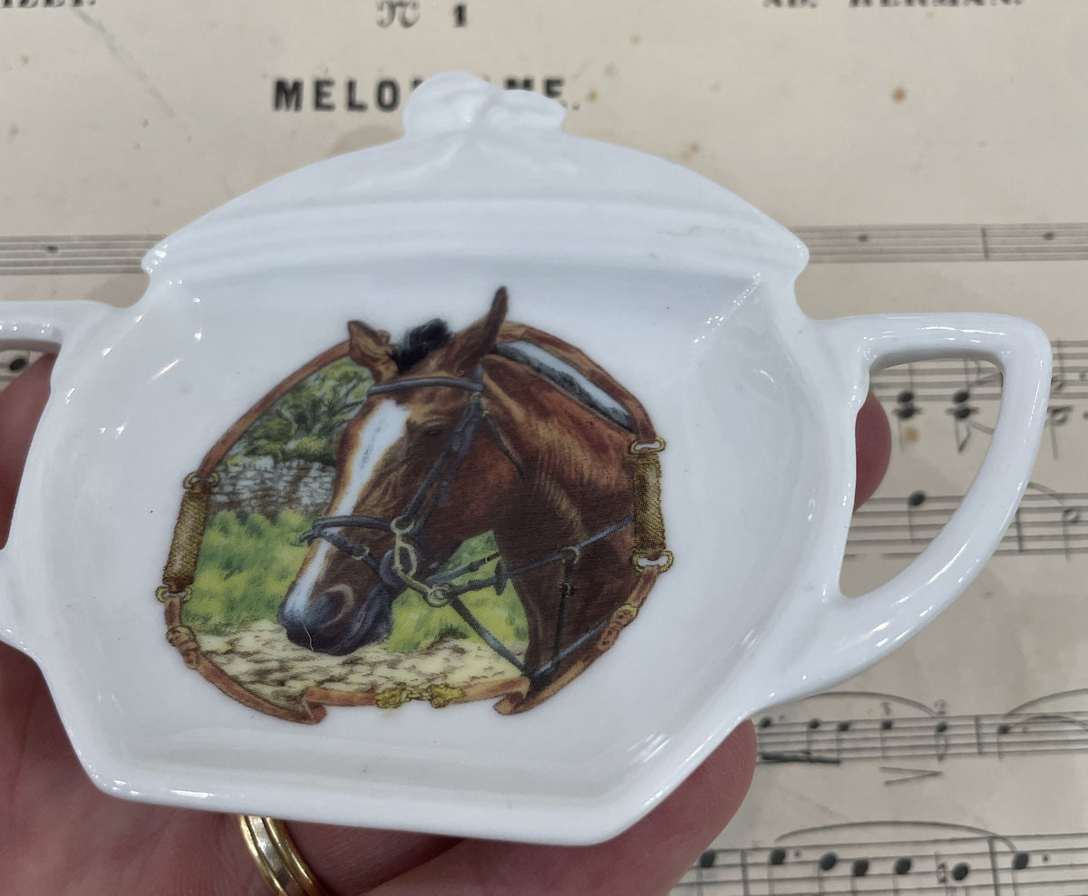 Vintage French Porcelain Tray Limoges Horse