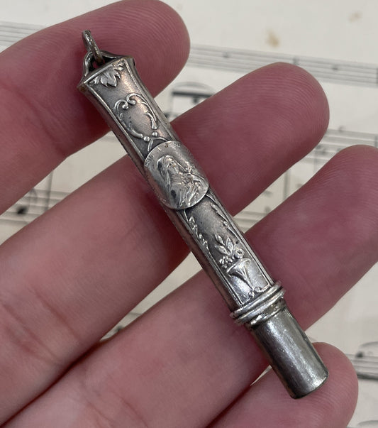 Antique French Art Nouveau Silver Plated Pencil St Therese of Lisieux 1920