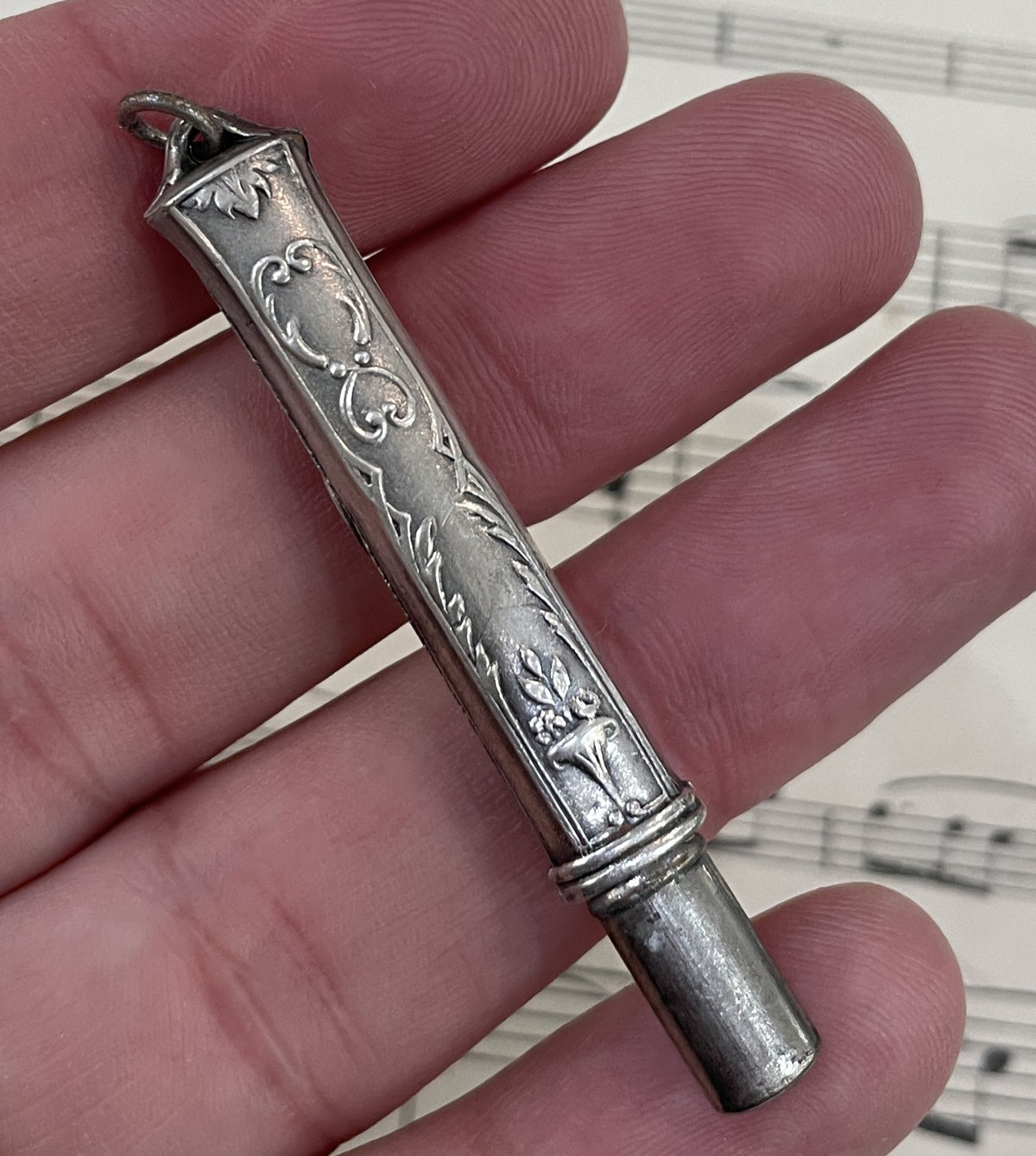 Antique French Art Nouveau Silver Plated Pencil St Therese of Lisieux 1920
