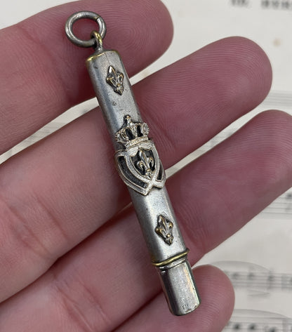 Antique French Art Nouveau Silver Plated Pencil Fleur de Lys 1920