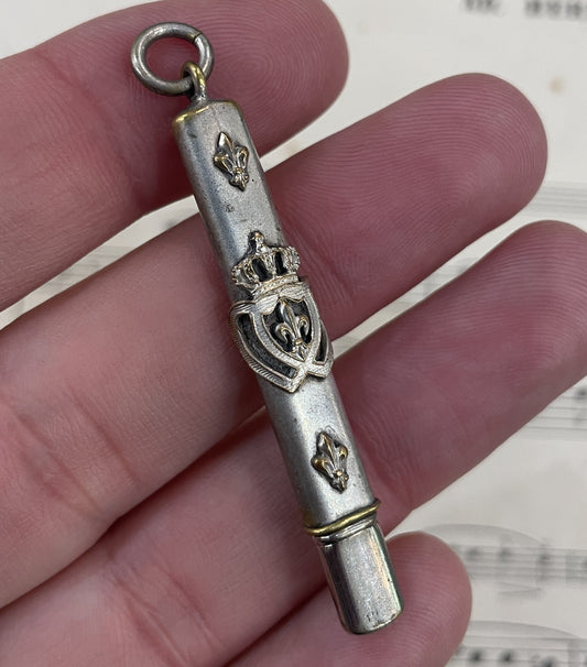 Antique French Art Nouveau Silver Plated Pencil Fleur de Lys 1920