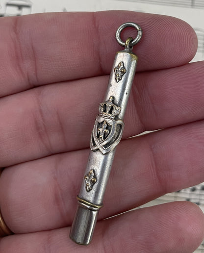 Antique French Art Nouveau Silver Plated Pencil Fleur de Lys 1920