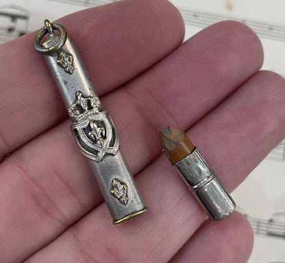 Antique French Art Nouveau Silver Plated Pencil Fleur de Lys 1920