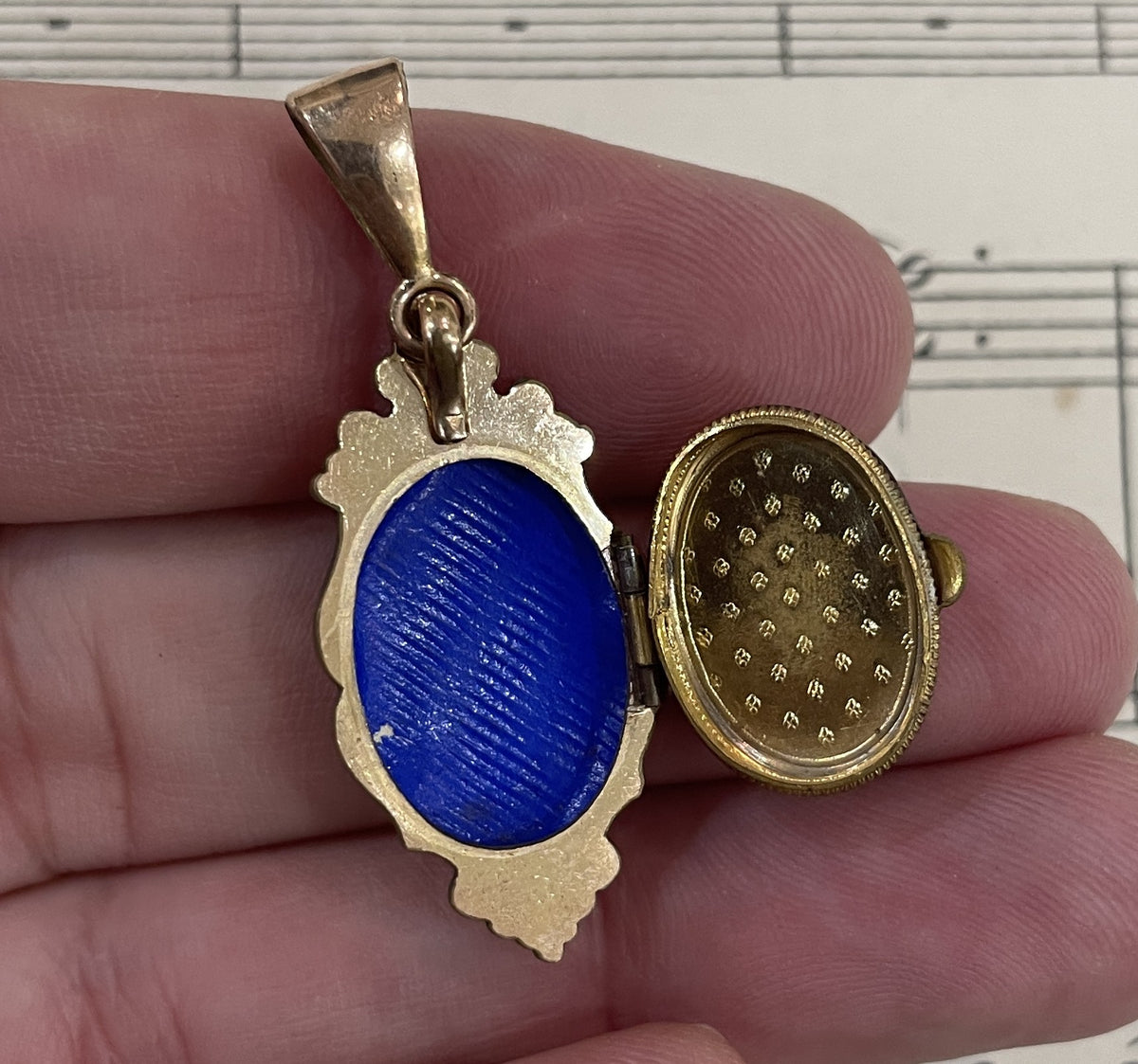 Antique French Art Nouveau Rose Gold Plated Locket Pendant Flower c1900