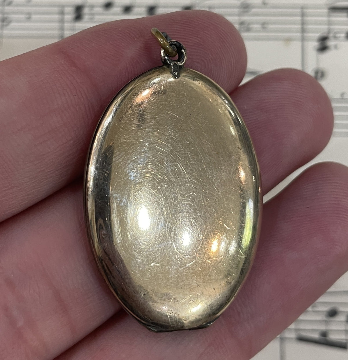Antique French Art Nouveau Gold Plated Locket Pendant Flower c1900