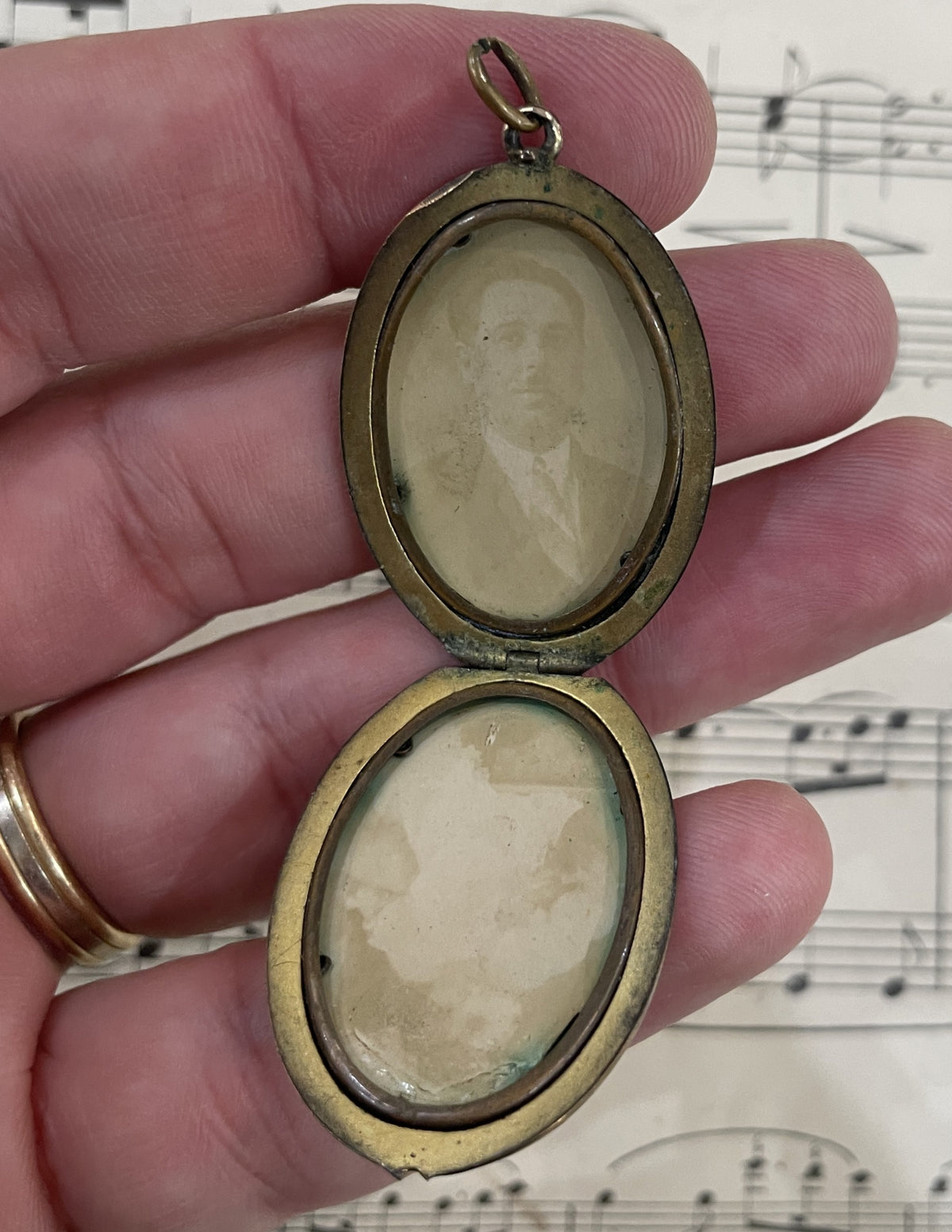 Antique French Art Nouveau Gold Plated Locket Pendant Flower c1900