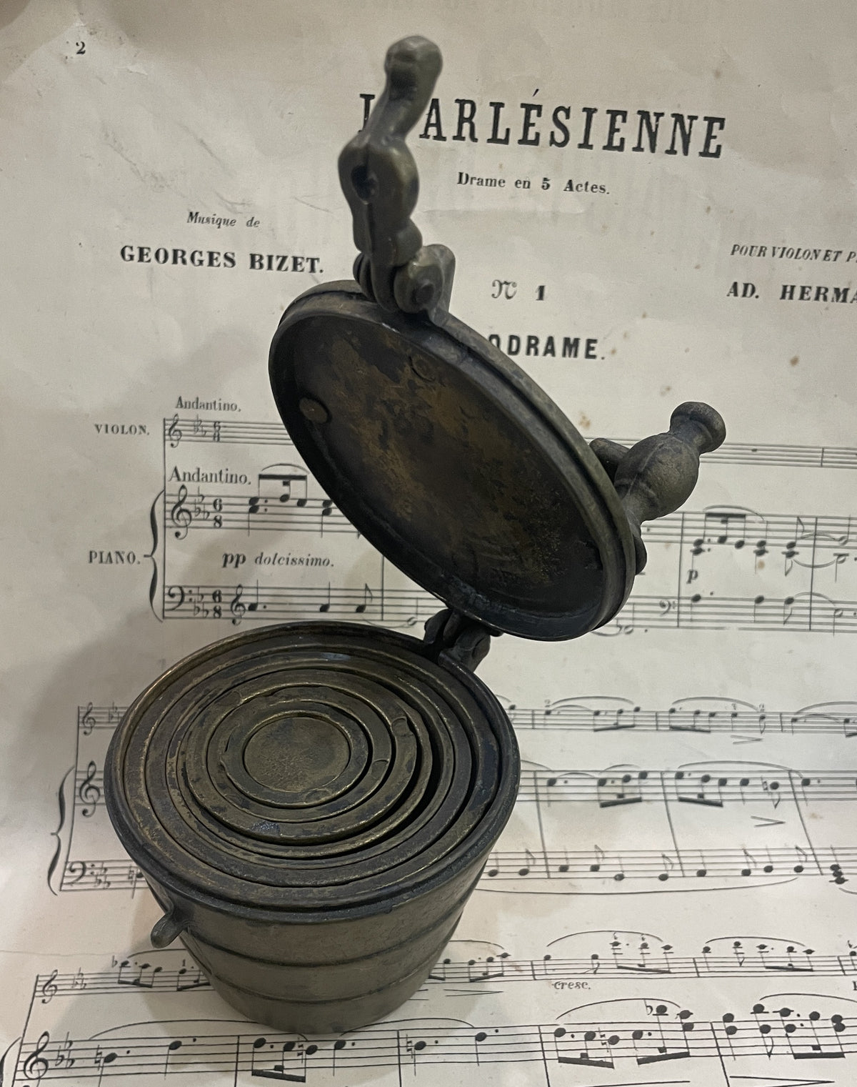 Rare Antique Bronze Pile Stack Weight of Nuremberg 18th century
