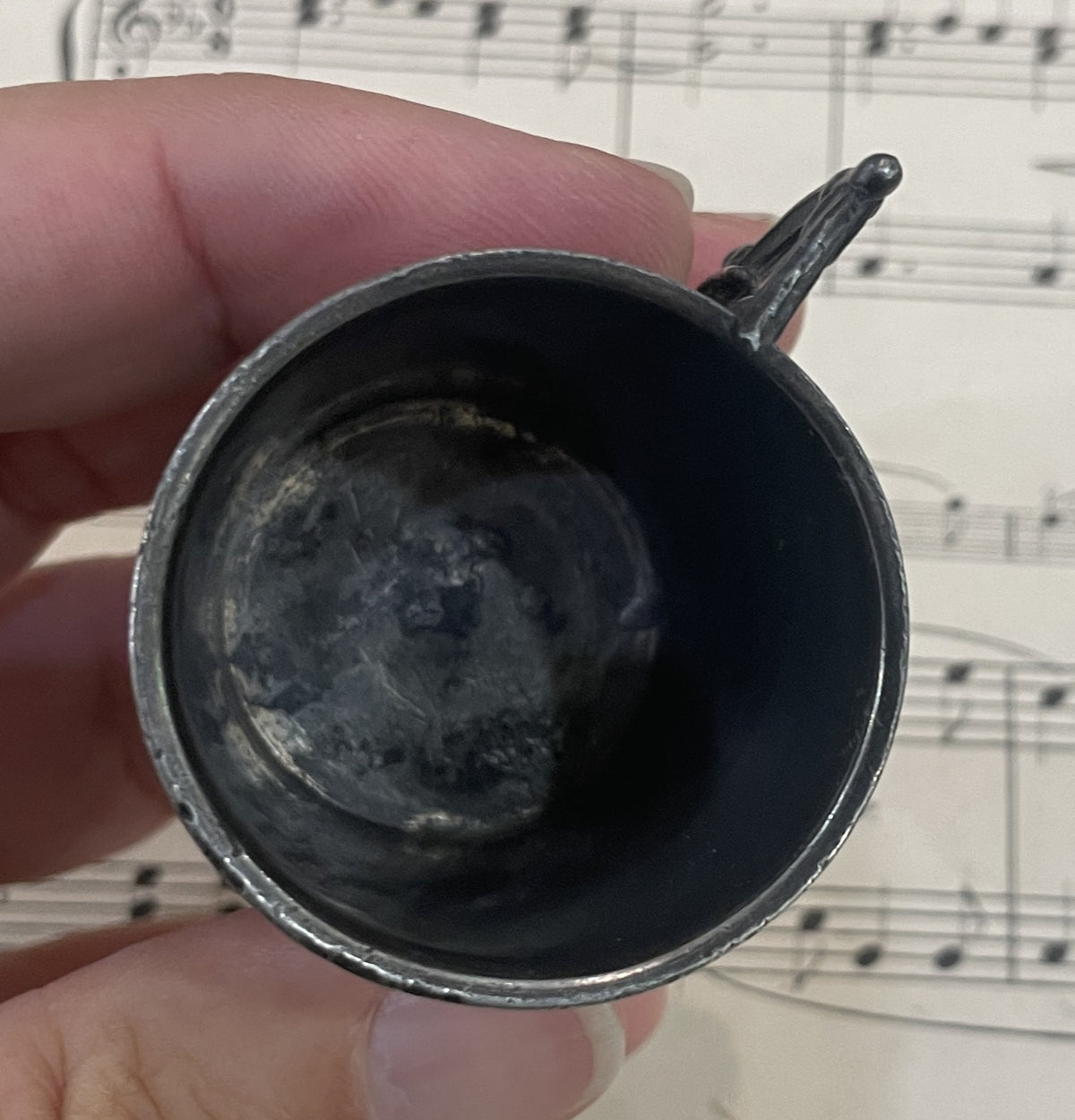Antique French Silver Plated Cup Souvenir of Notre Dame de Bon Encontre c1920