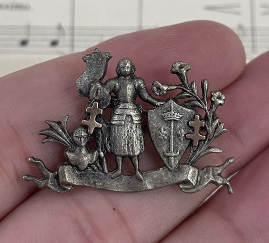 Antique French Art Nouveau Joan of Arc Pin / Brooch c1920