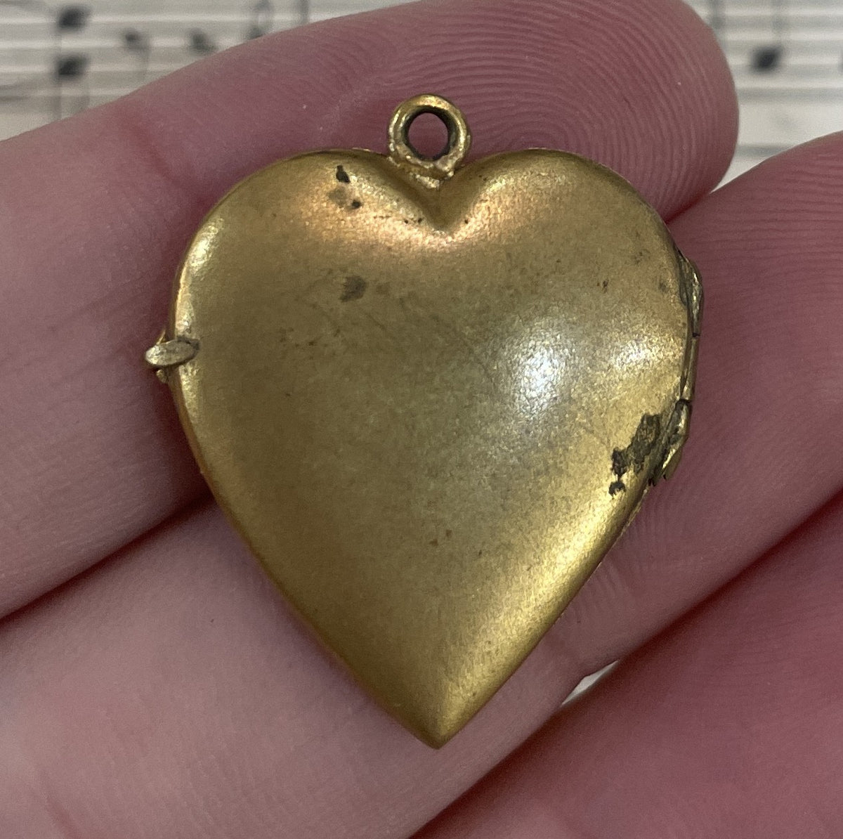 Antique French Art Deco Locket Pendant Heart  c1930