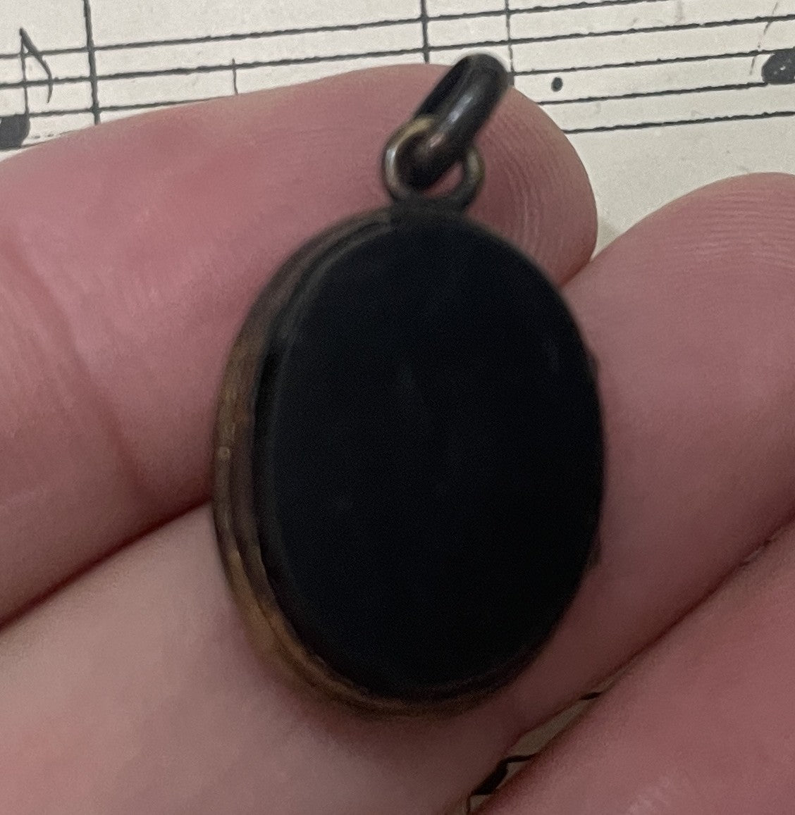 Antique Art Nouveau French Locket Black Onyx c1900