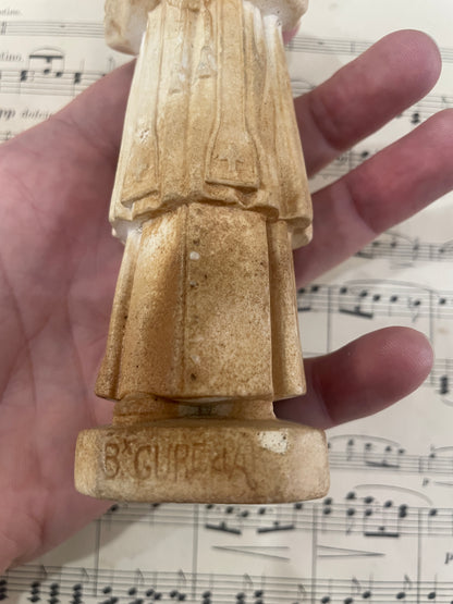 Rare Antique French St John Vianney Plaster Statue Signed Pieraccini c1920
