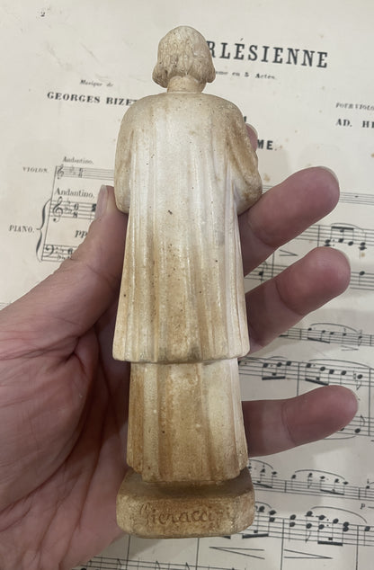 Rare Antique French St John Vianney Plaster Statue Signed Pieraccini c1920