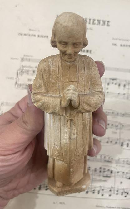 Rare Antique French St John Vianney Plaster Statue Signed Pieraccini c1920