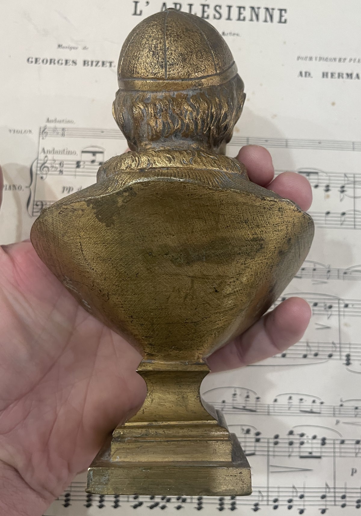 Antique French Spelter Statue Pope Pius IX Signed Jean Bulio c1900