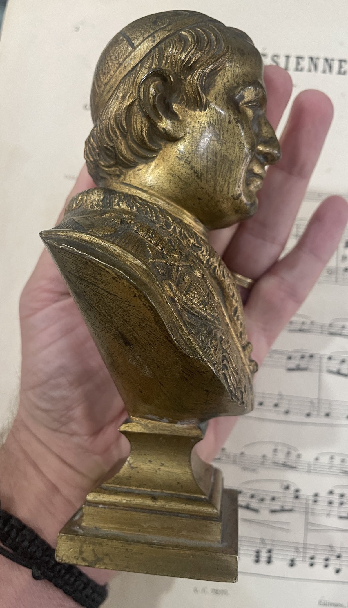 Antique French Spelter Statue Pope Pius IX Signed Jean Bulio c1900
