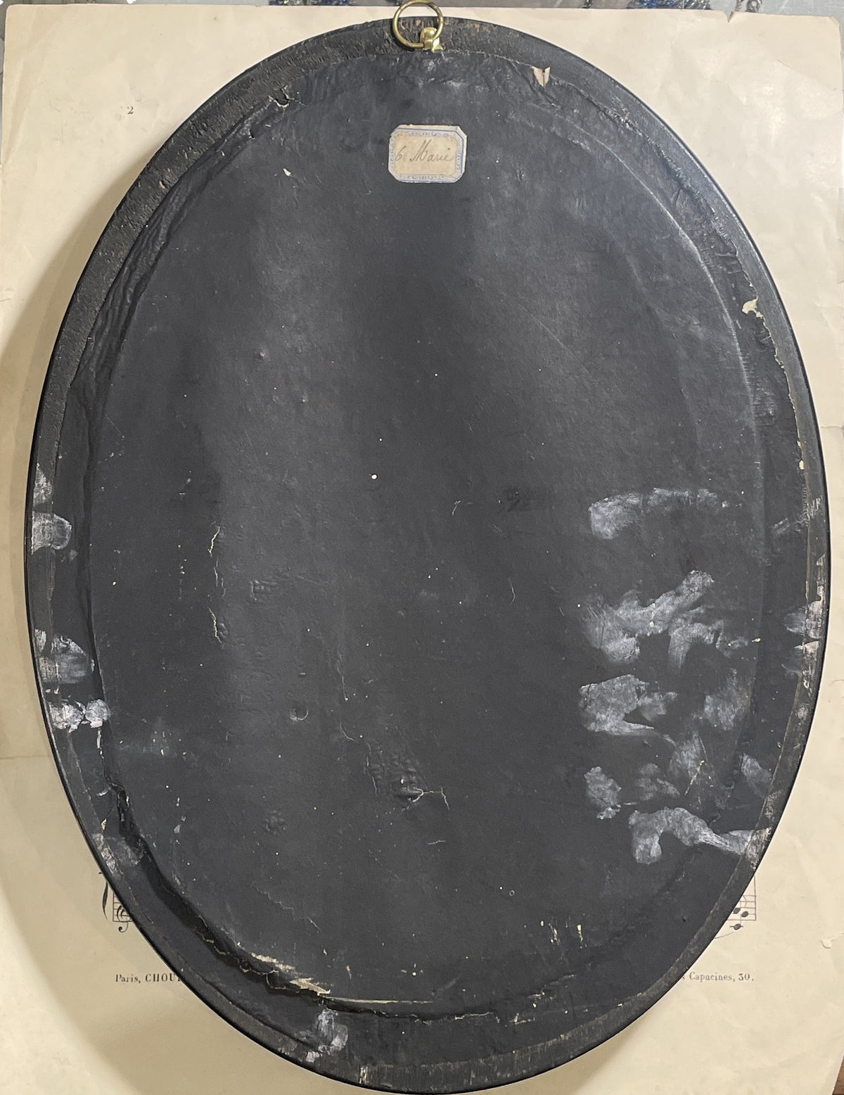 Rare Large Antique French Reliquary / Ex Voto Sacred Heart of Mary Domed Glass c1880