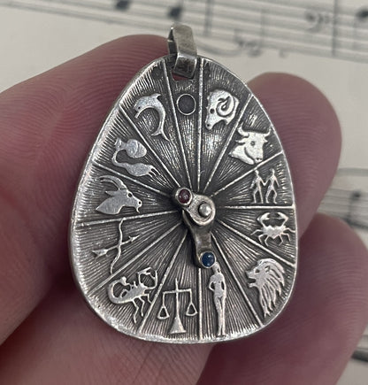 Rare Antique French Silver 800 Zodiac Signs Astrology Medal c1940