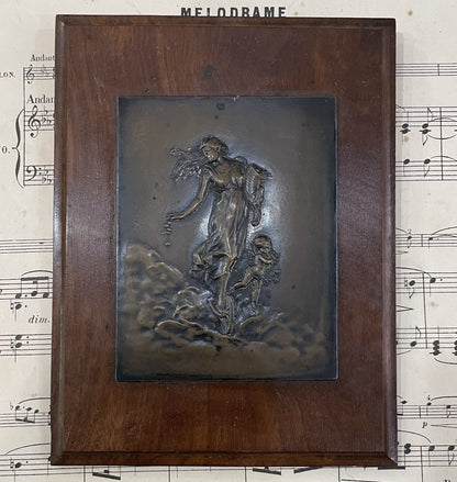 Rare Antique French Art Nouveau Woman Wheel Angel Signed Dropsy c1920