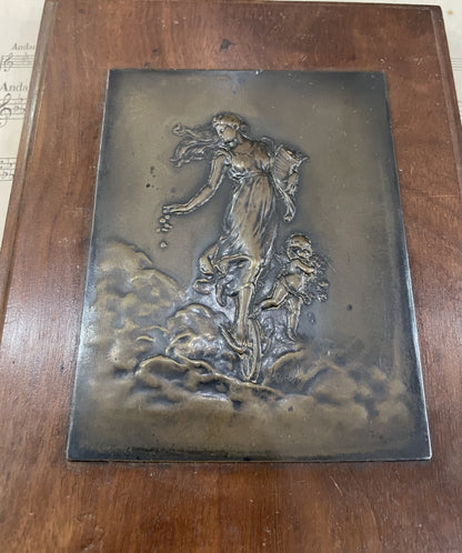Rare Antique French Art Nouveau Woman Wheel Angel Signed Dropsy c1920