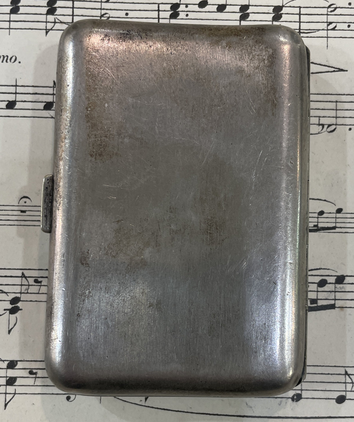 Antique French Art Nouveau Silver Plated Cigarette Case c1900