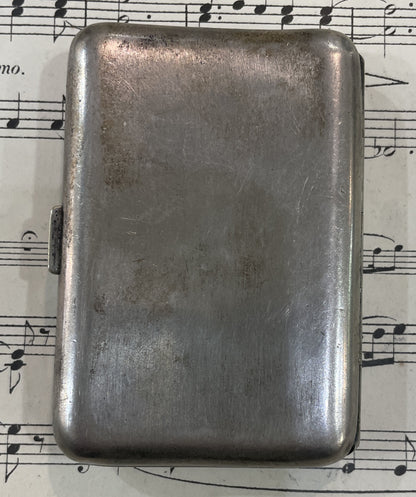 Antique French Art Nouveau Silver Plated Cigarette Case c1900