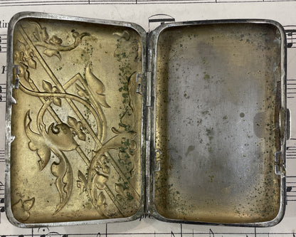 Antique French Art Nouveau Silver Plated Cigarette Case c1900