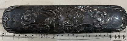 Rare Antique English Art Nouveau Sterling Silver Brush Angels c1905