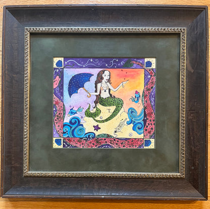 Message in a Bottle - Original Framed Watercolor