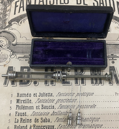 Antique French Doctor Kit Syringe Curiosity Original Box c1900