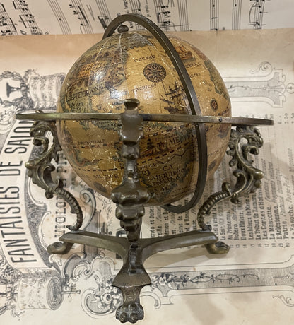 Rare Antique Italian Bronze Globe Dragon Chimera c1880