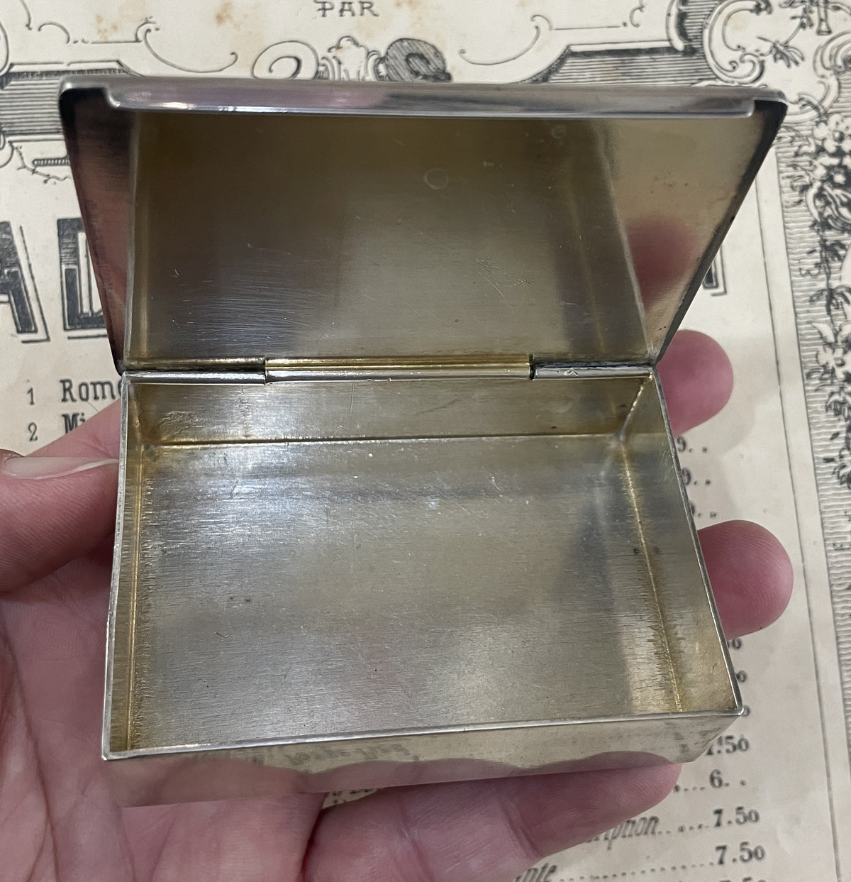 Rare Antique French Bronze Jewelry Box Signed Wicker c1920
