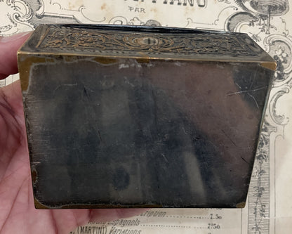 Rare Antique French Bronze Jewelry Box Signed Wicker c1920