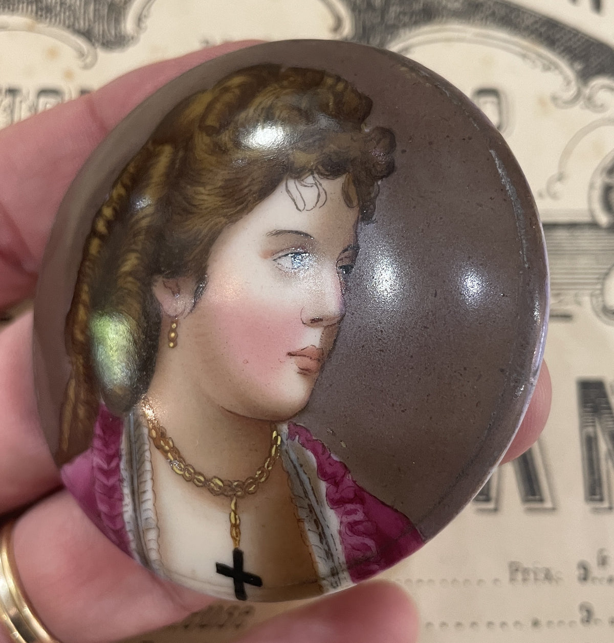 Rare Antique French Hand Painted Porcelain Woman c1920