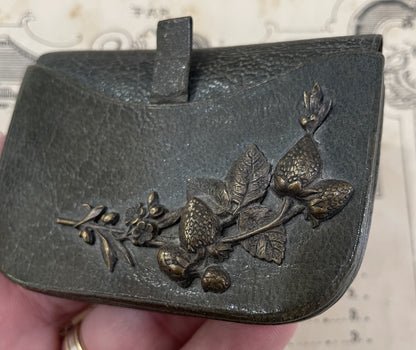 Rare Antique French Wallet Coin Holder Strawberries c1920