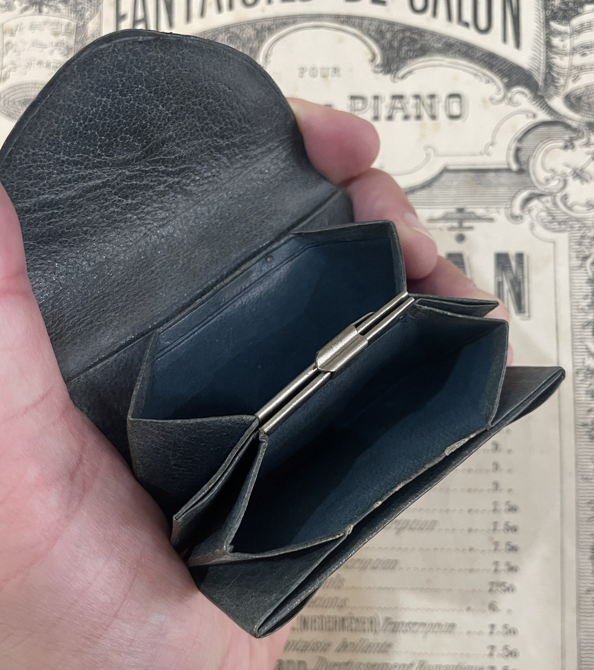 Rare Antique French Wallet Coin Holder Strawberries c1920